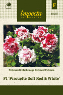 Großblumige Petunie 'Pirouette Soft Red & White'