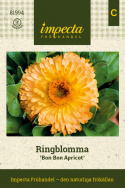 Ringelblume 'Bon Bon Apricot', Gefüllte, hell aprikose- bis honiggelbe Blüten. Kompakte Pflanze.