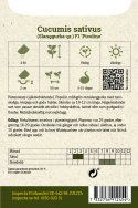 Schlangengurke F1 'Picolino', Mittelhohe Sorte. Wunderschöne, rotmarmorierte Schoten mit rot gefleckten, weißen Bohnen.